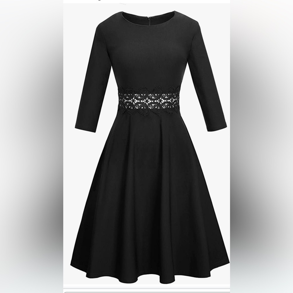 HOMEYEE Women's Cocktail A-Line Embroidery Casual Party Summer Dress